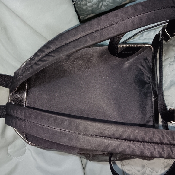 Silver Metallic Mini  Backpack with Modern Design